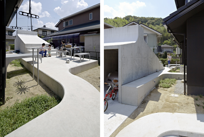 奈良県生駒市での住宅リフォームの駐車場と庭のデザイン